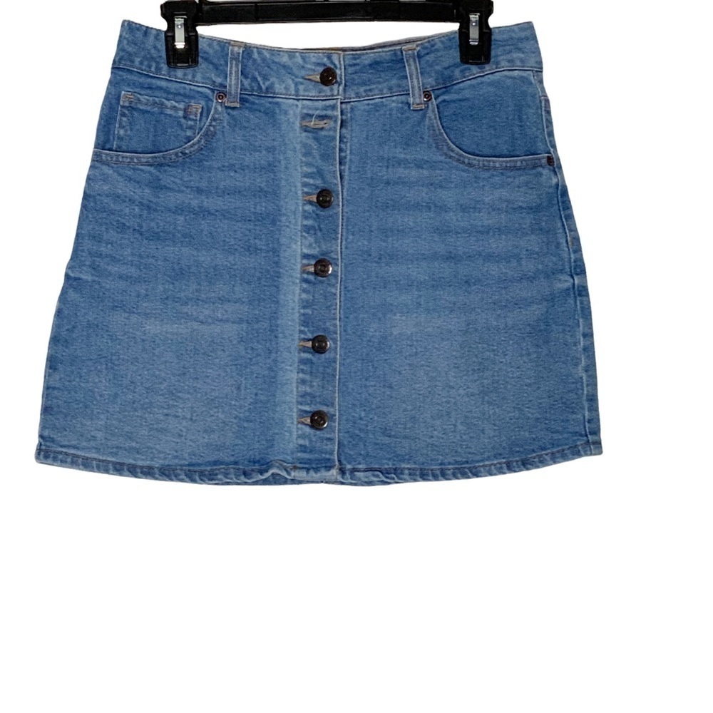 Harper Heritage blue jeans mini skirt with front button closure. Size M - Picture 4 of 6